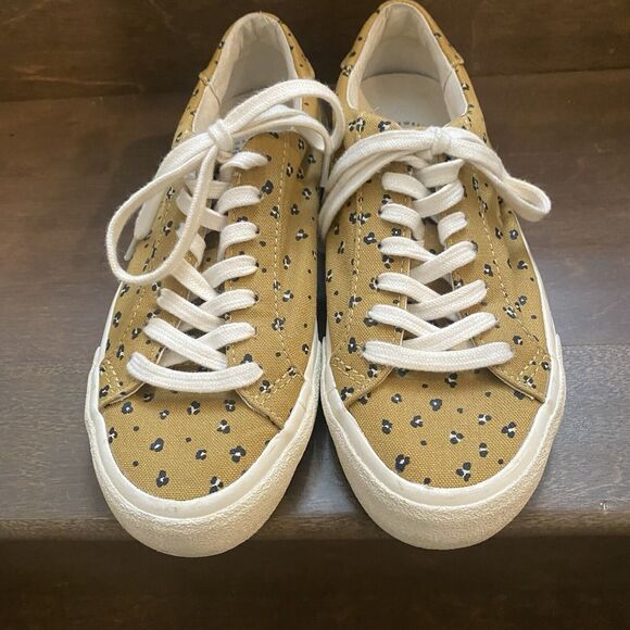 Madewell Shoes - Madewell Sidewalk Sneakers Women 5.5 Tan Leopard Canvas Low Top Lace Up